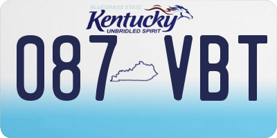 KY license plate 087VBT