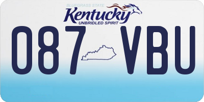 KY license plate 087VBU
