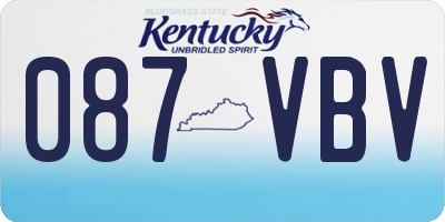 KY license plate 087VBV