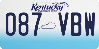 KY license plate 087VBW