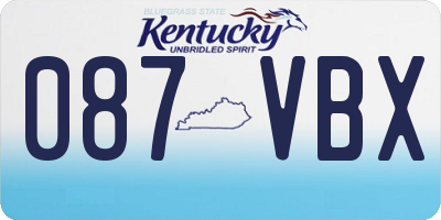 KY license plate 087VBX