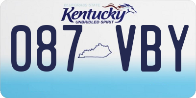 KY license plate 087VBY