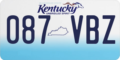 KY license plate 087VBZ