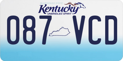 KY license plate 087VCD