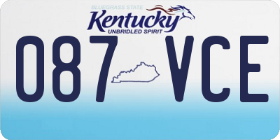 KY license plate 087VCE