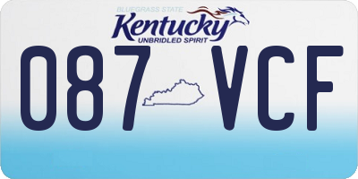 KY license plate 087VCF