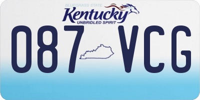 KY license plate 087VCG