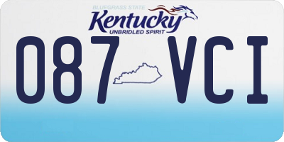 KY license plate 087VCI