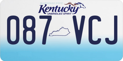 KY license plate 087VCJ