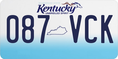 KY license plate 087VCK