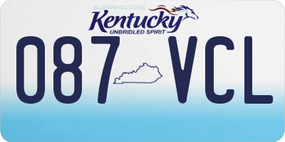 KY license plate 087VCL