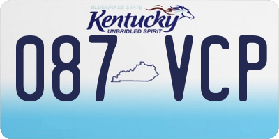 KY license plate 087VCP
