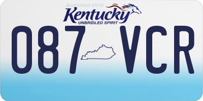 KY license plate 087VCR