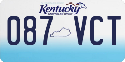 KY license plate 087VCT