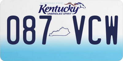 KY license plate 087VCW