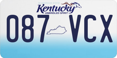 KY license plate 087VCX