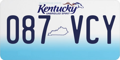KY license plate 087VCY