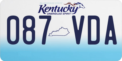 KY license plate 087VDA