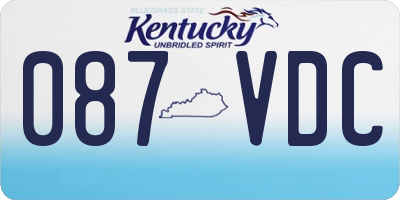 KY license plate 087VDC