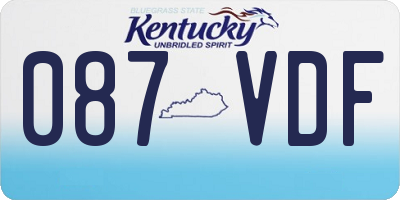 KY license plate 087VDF