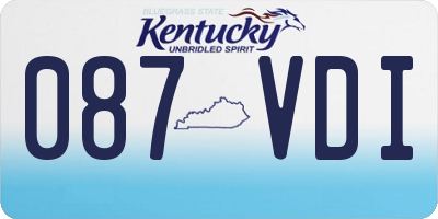 KY license plate 087VDI