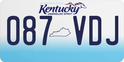 KY license plate 087VDJ