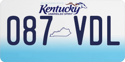 KY license plate 087VDL