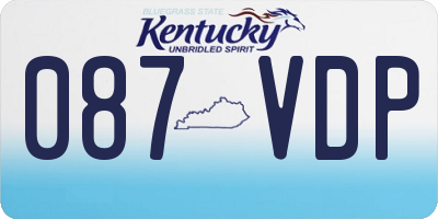 KY license plate 087VDP