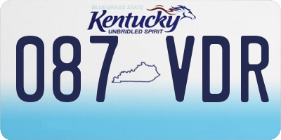 KY license plate 087VDR