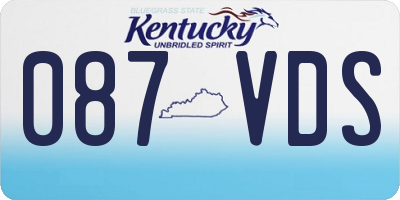 KY license plate 087VDS