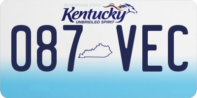 KY license plate 087VEC