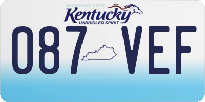 KY license plate 087VEF