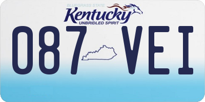 KY license plate 087VEI