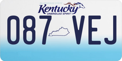 KY license plate 087VEJ
