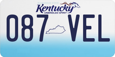KY license plate 087VEL
