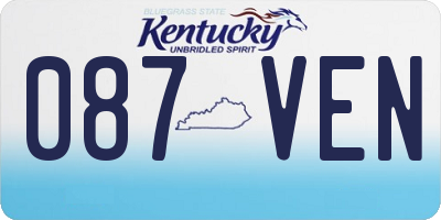 KY license plate 087VEN