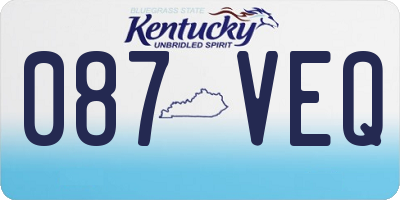 KY license plate 087VEQ