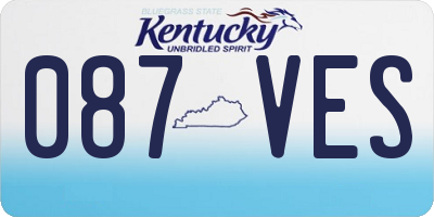KY license plate 087VES