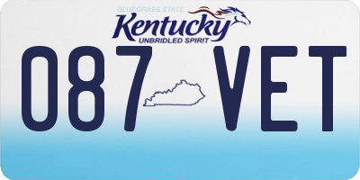 KY license plate 087VET