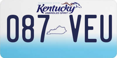 KY license plate 087VEU