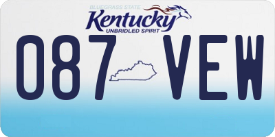 KY license plate 087VEW