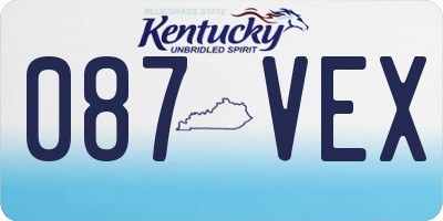 KY license plate 087VEX