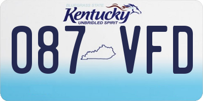 KY license plate 087VFD