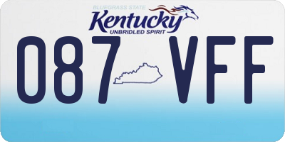 KY license plate 087VFF