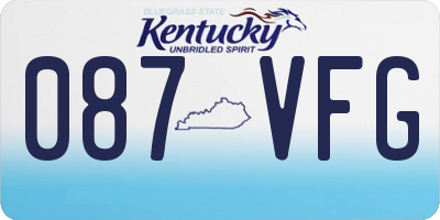 KY license plate 087VFG