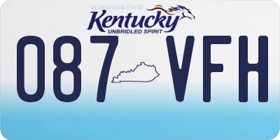 KY license plate 087VFH