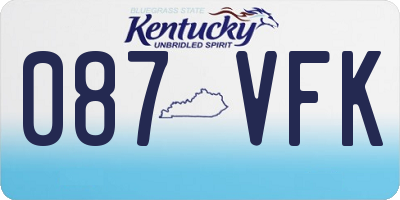 KY license plate 087VFK