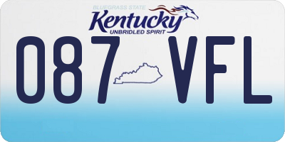 KY license plate 087VFL