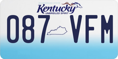 KY license plate 087VFM