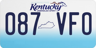 KY license plate 087VFO